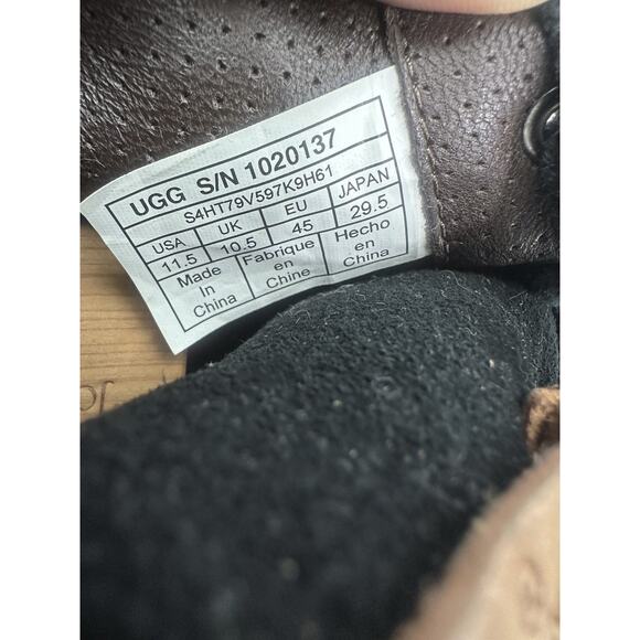 UGG Cali Fringe High Top Trainer Suede Boots Men's 11.5 Black Laced Shoes Uggs - Picture 11 of 14